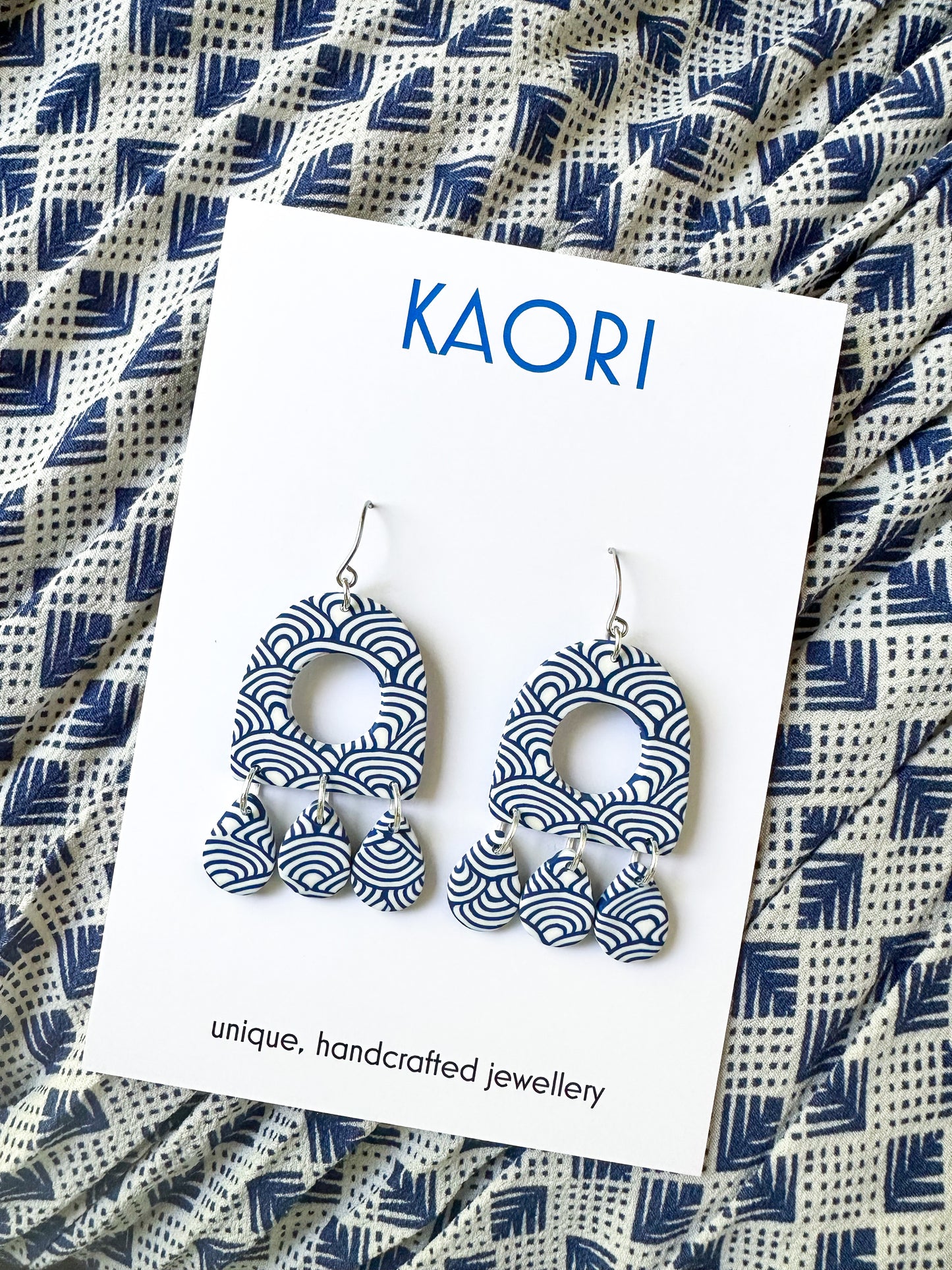 Kintsugi Waves Window Teardrop Earrings
