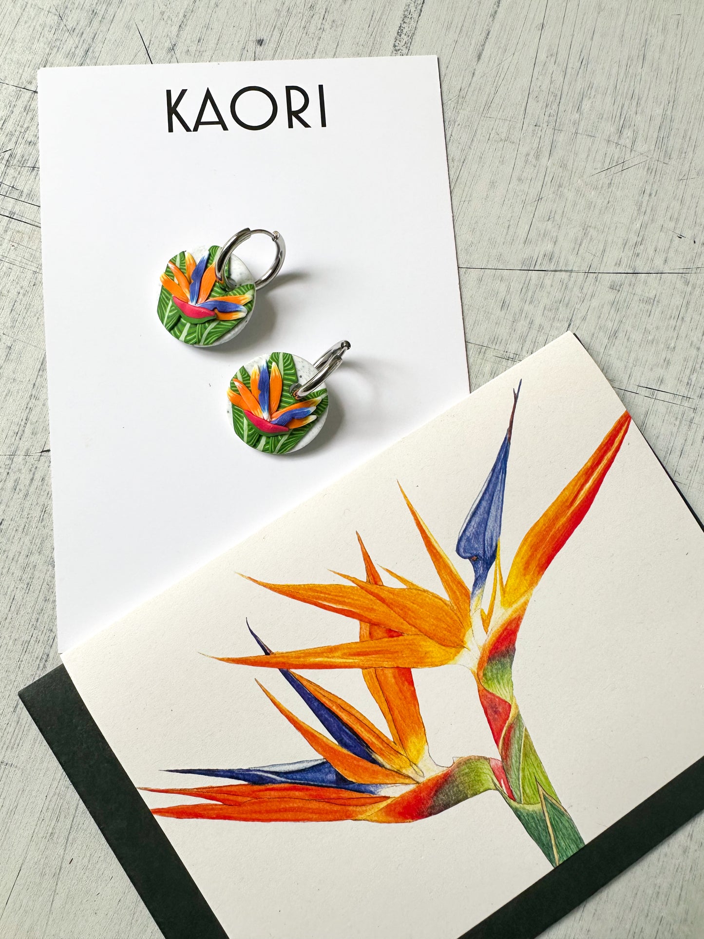 Mardi Ellen Designs x KAORI Collaboration - Earrings and gift card