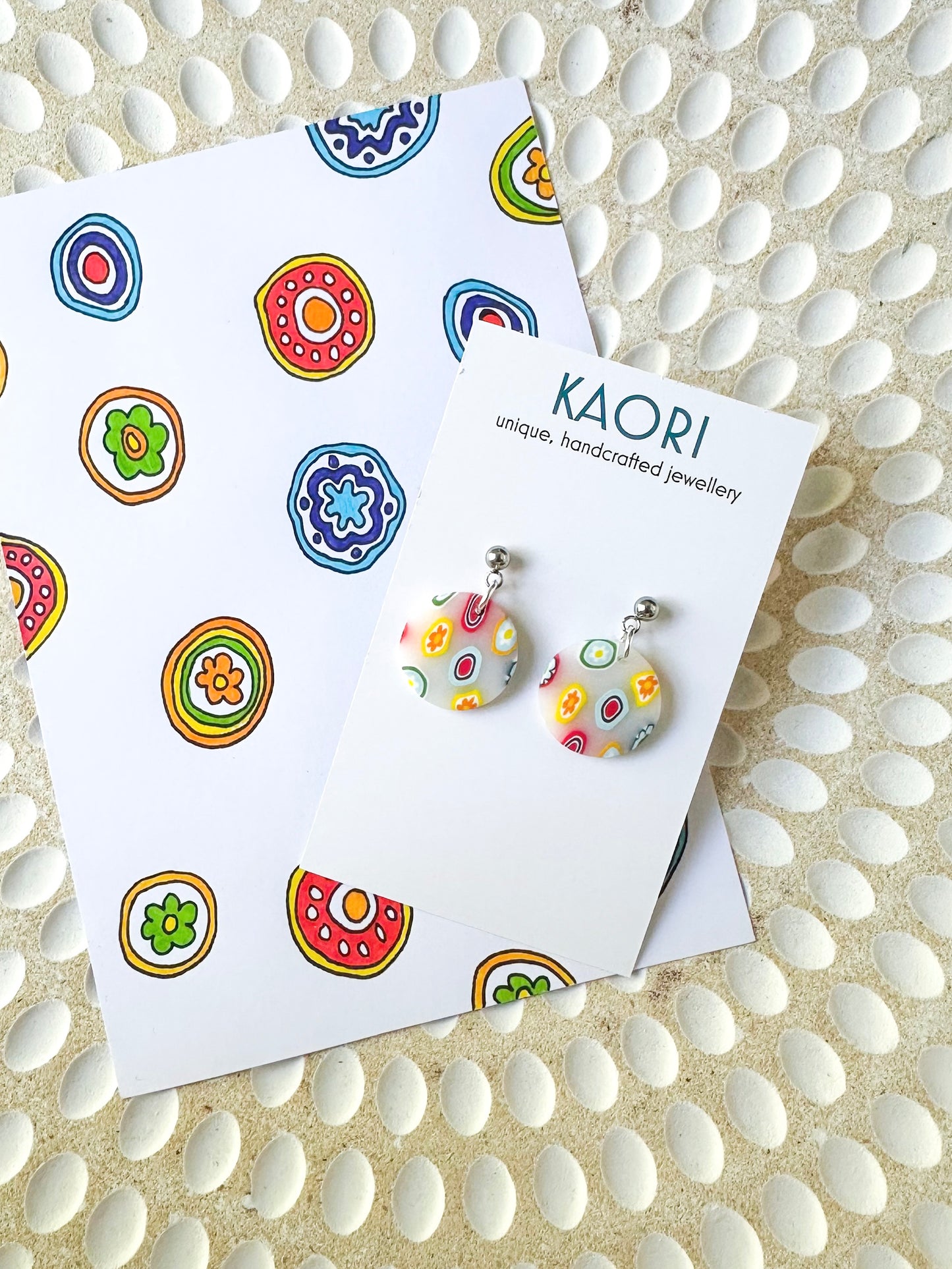 Millefiori Translucent Ball Stud Earrings