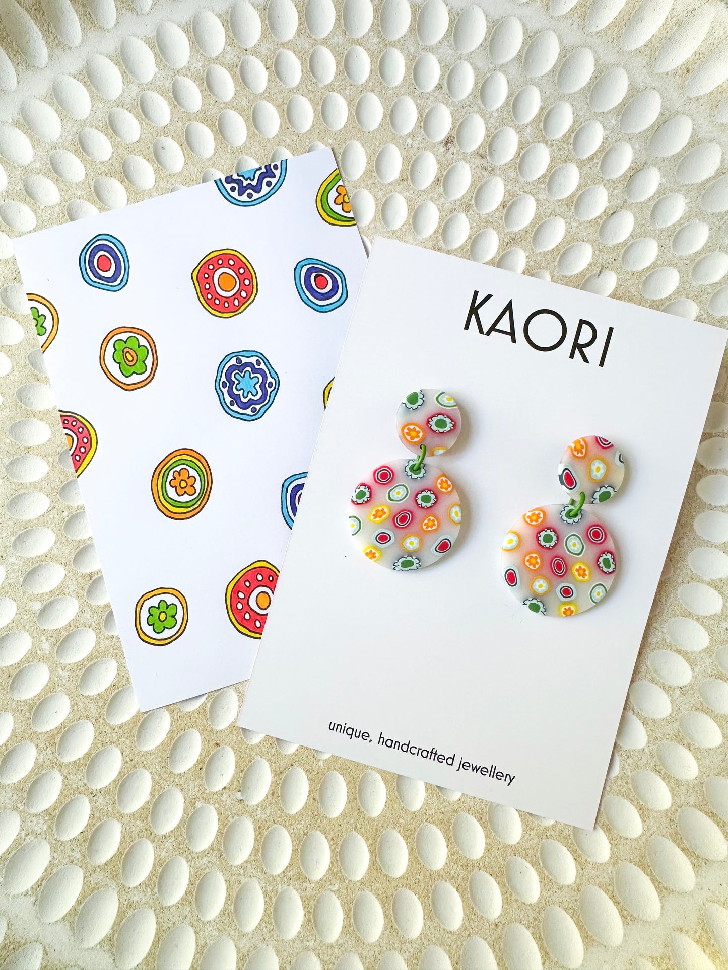 Millefiori Translucent Circle Earrings