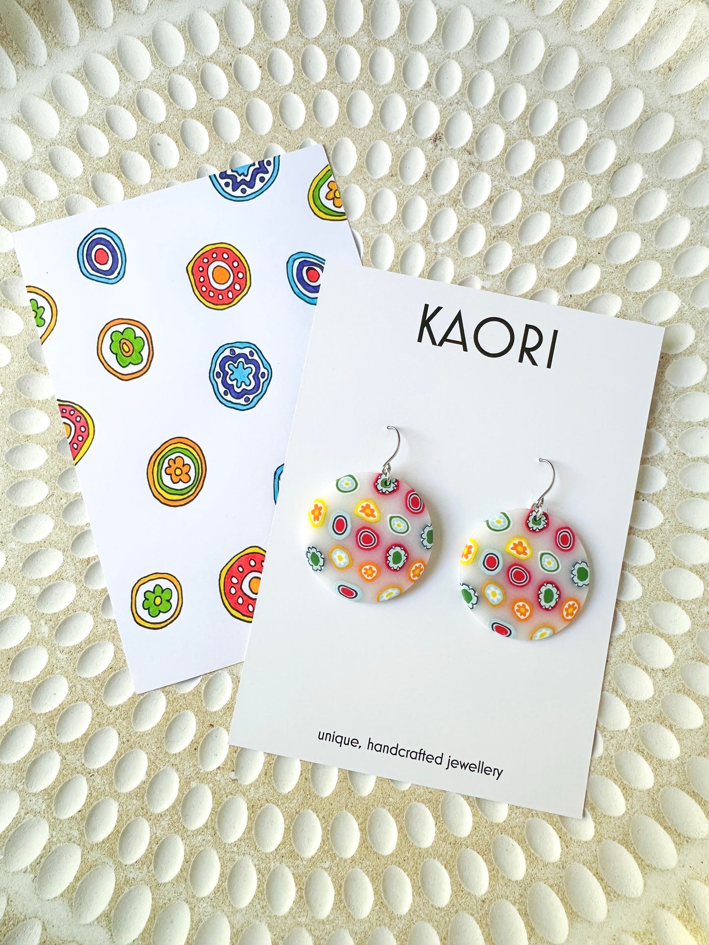 Millefiori Translucent Circle Hook Earrings