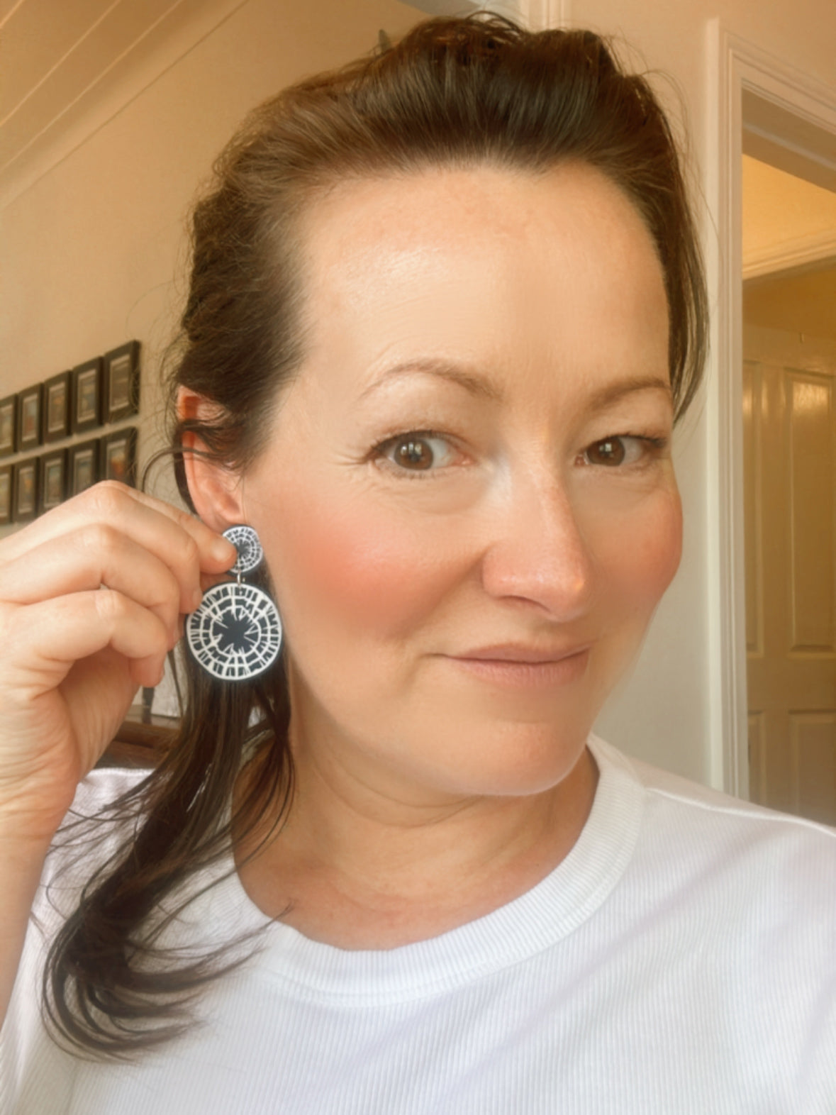 Indigo Shibori Stud Top Earrings