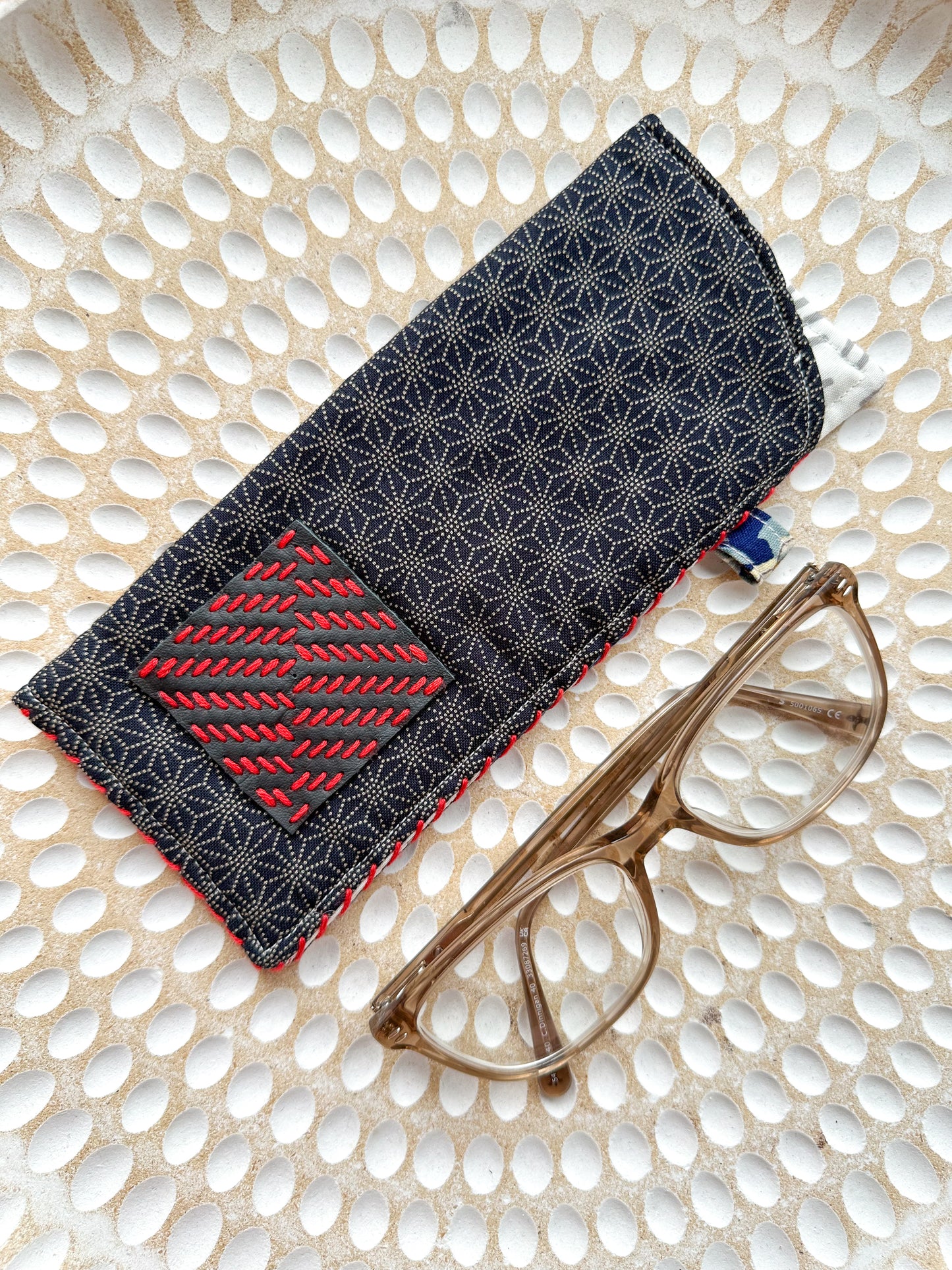 Handmade Kimono Fabric Glasses Case with embroidery