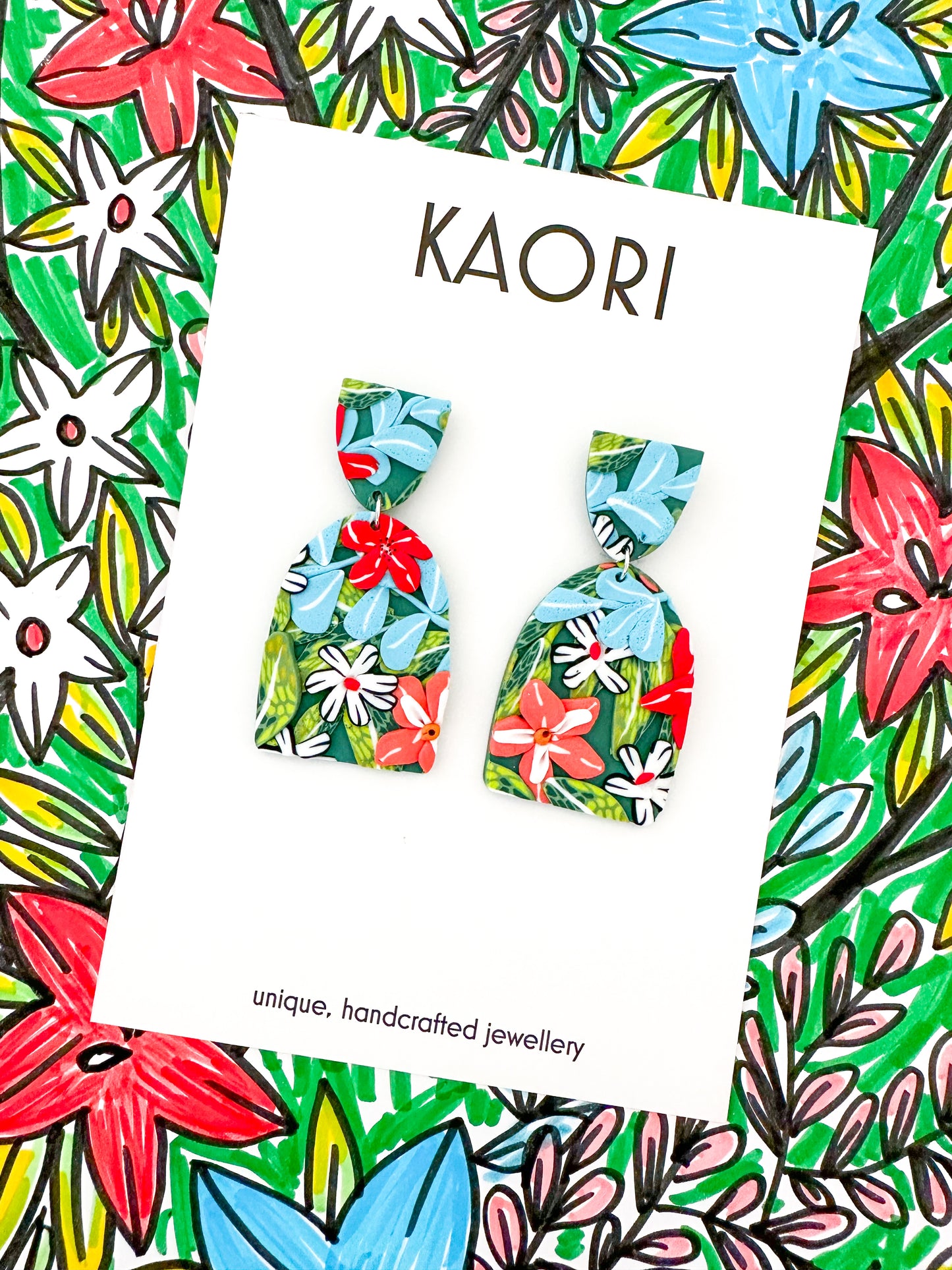 Kimono Floral Arch Earrings