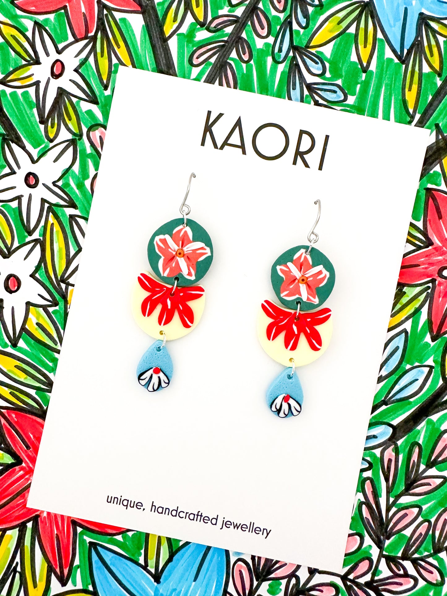 Kimono Floral Trio Earrings