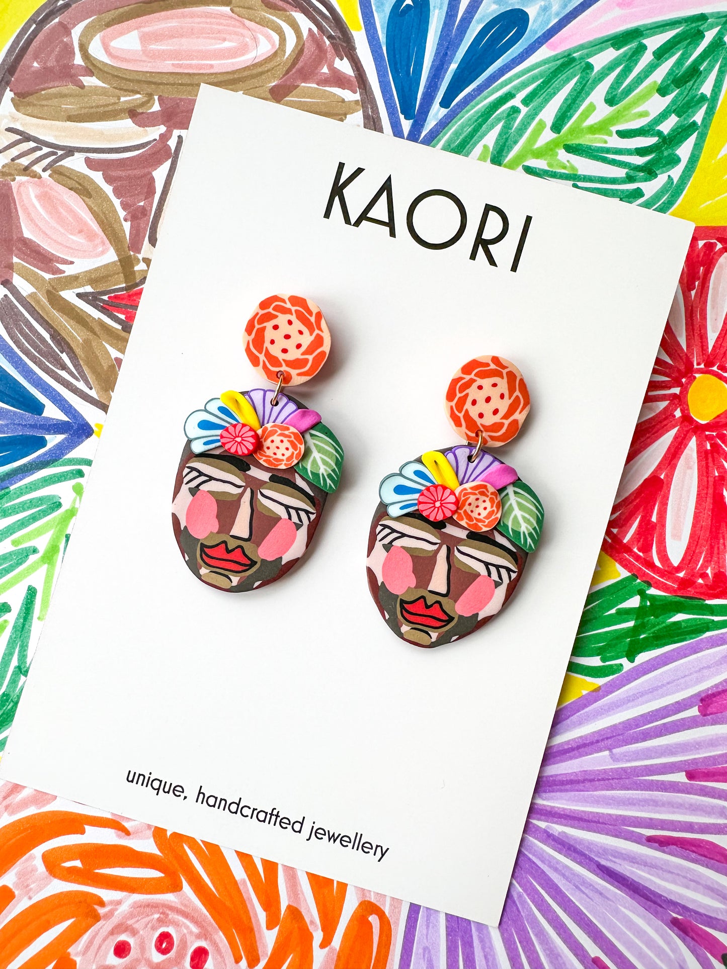 Abstract Face Statement Earrings