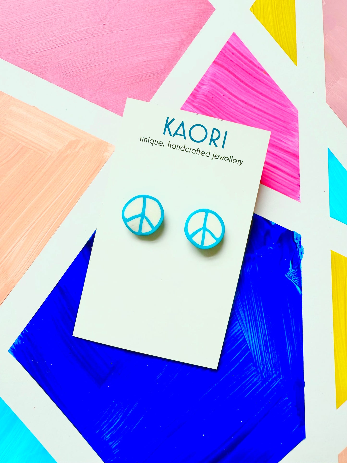 Peace Symbol Small Stud Earrings