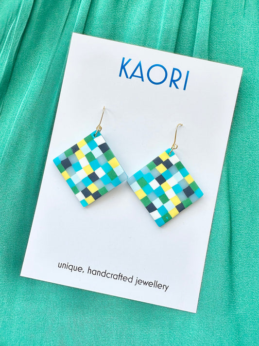 Disco squares Hook Earrings