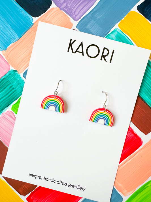 Rainbow Waves Hook Earrings