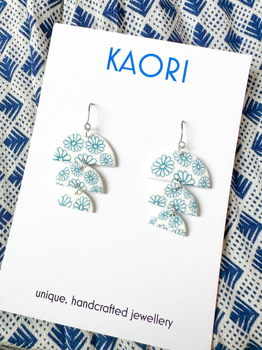 Kintsugi Waves Floral Cascade Earrings