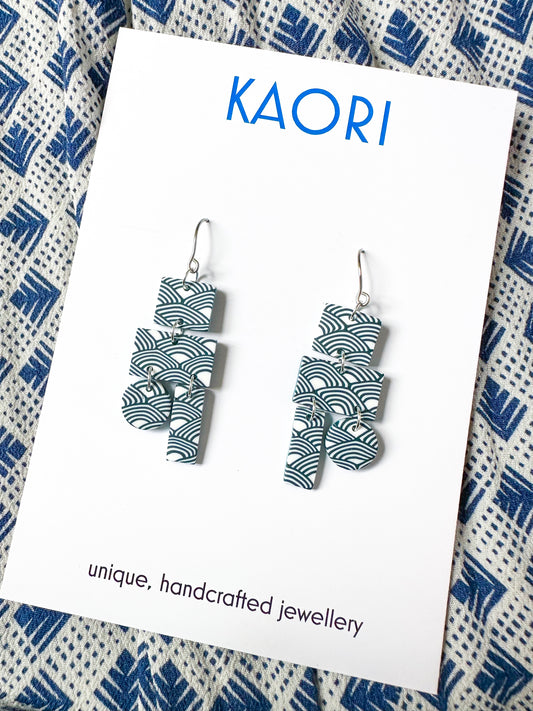 Indigo Waves Structural Earrings